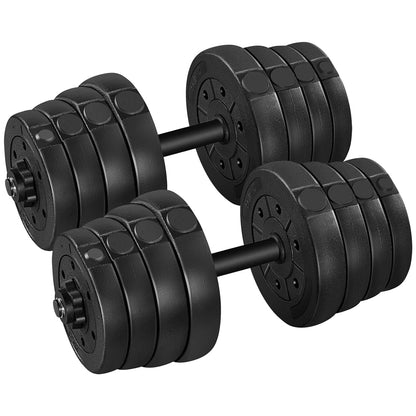 66LB Adjustable Dumbbell Weight Set Home Training Dumbbell Pair Lifting Black