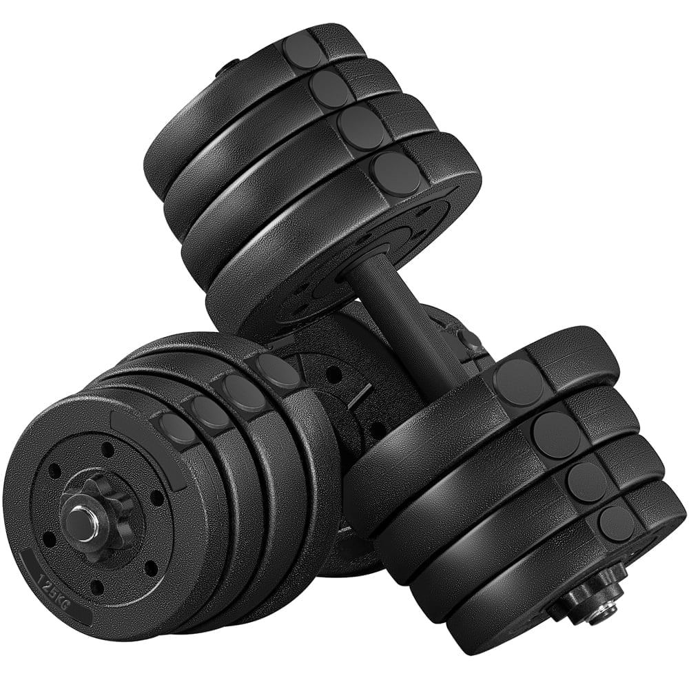 66LB Adjustable Dumbbell Weight Set Home Training Dumbbell Pair Lifting Black