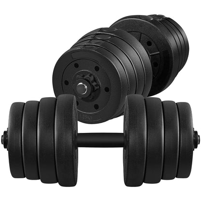 66LB Adjustable Dumbbell Weight Set Home Training Dumbbell Pair Lifting Black