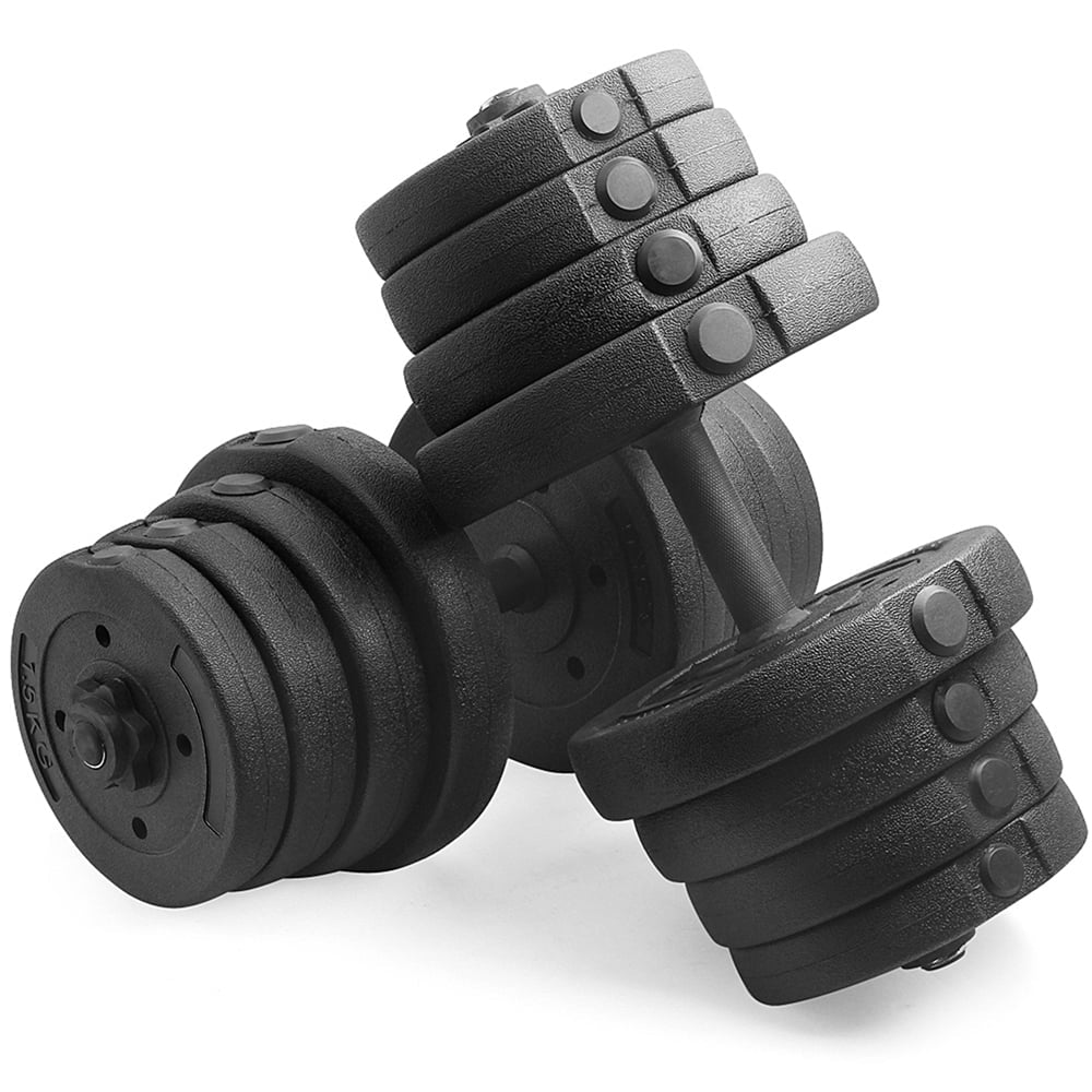 66LB Adjustable Dumbbell Weight Set Home Training Dumbbell Pair Lifting Black